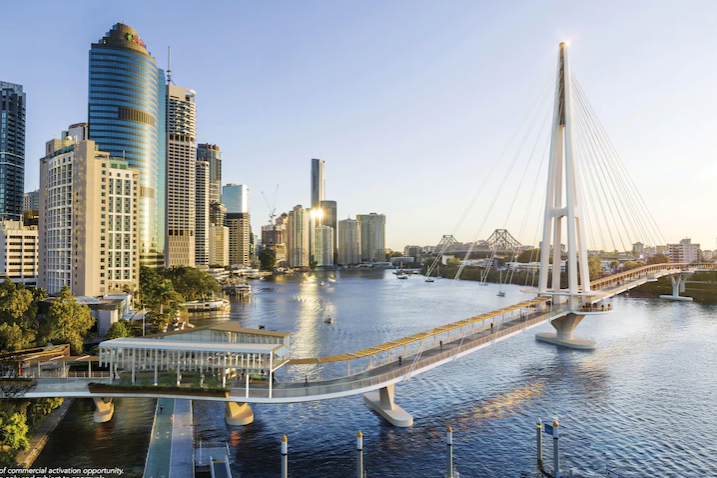 Brisbane's $190m Kangaroo Point green bridge to host restaurant and bar